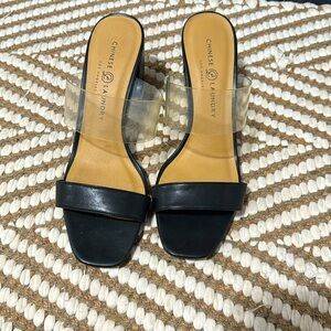 Chinese Laundry Women’s Heels Size 9 Black and Clear